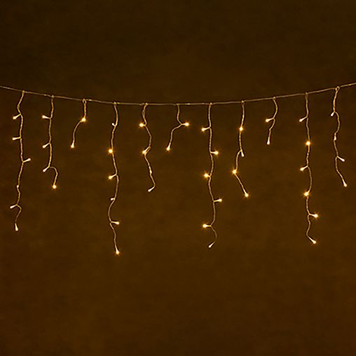 Электрогирлянда Vegas Бахрома, с блоком питания, 48 нитей, 192 LED ламп, 6 x 0,6 м, теплый свет фото