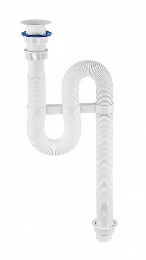 Сифон гофрированный VIRPlast Vir белый фото