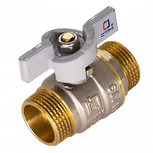 Кран шаровой латунный СТМ Стандарт, 1/2", наружная/наружная резьба, бабочка фото