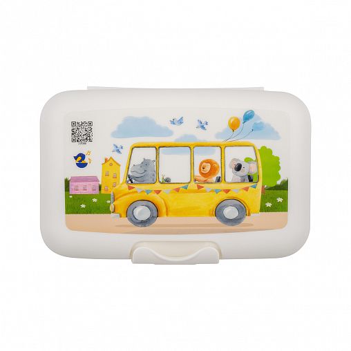 Ланч-бокс Lalababy Play with Me Busy Animals, 0,7 л, белый фото