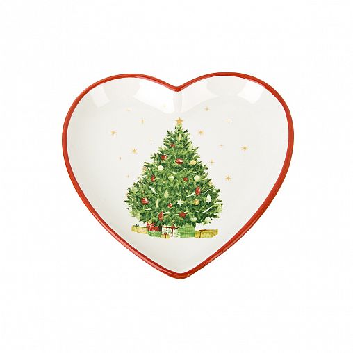 Блюдо сервировочное Dolomite Новогодняя ель, керамическое, 22 x 22 x 3 см фото