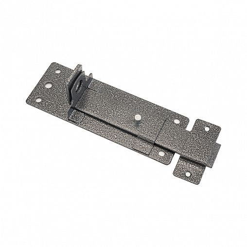 Засов дверной плоский с проушиной Секрет ЗД-13, серебро антик фото