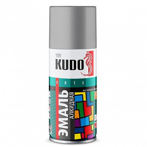 Аэрозольная алкидная краска Kudo KU-1018.1, 210 мл, RAL 7040, серая фото