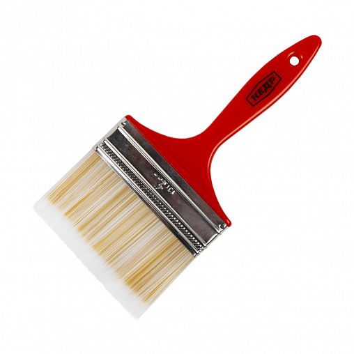 Кисть плоская тонкая Кедр №4, искусственная щетина, пластиковая ручка, 100 мм фото