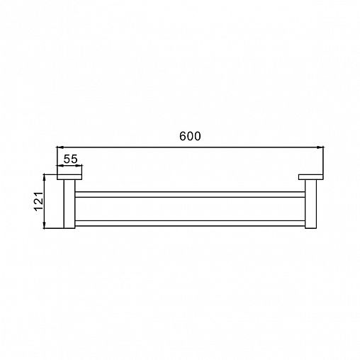 Полотенцедержатель двойной Frap F30309, хром фото