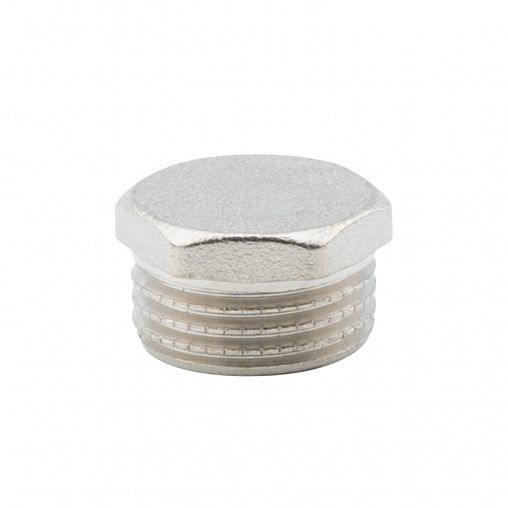 Заглушка латунная никелированная Alato с наружной резьбой 1/2" фото