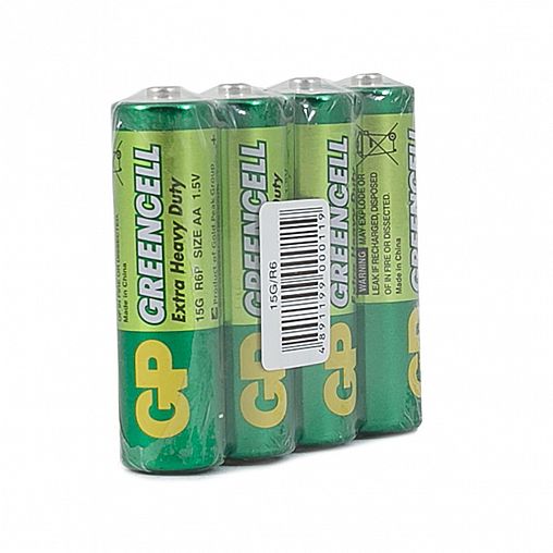 Батарейка GP Greencell 15G-OS4, типоразмер АА, 4 шт фото