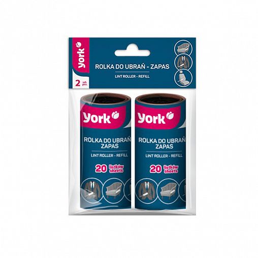 Сменные блоки для ролика для чистки одежды York, 20 листов, 2 шт фото