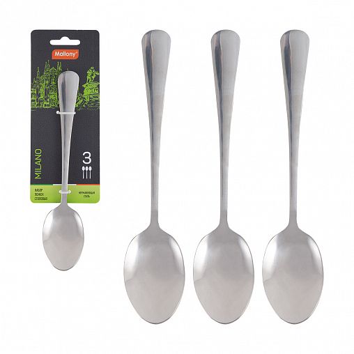 Ложка столовая Mallony Milano, набор 3 шт фото