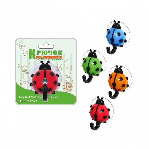 Крючок на присоске Мультидом Божья Коровка, микс фото