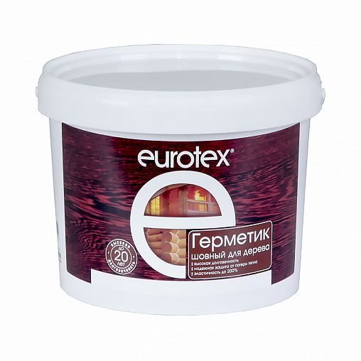 Акриловый шовный герметик для дерева Eurotex, 3 кг, сосна фото