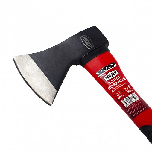 Кованый топор Кедр, стеклопластиковая обрезиненная ручка, 0,6 кг фото