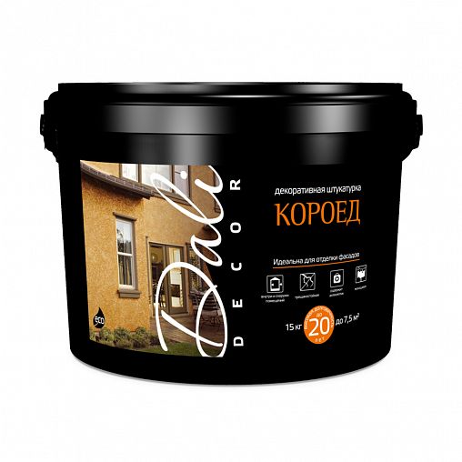 Штукатурка декоративная Dali-Decor Короед, акриловая, белая, зерно 2 мм, 15 кг фото