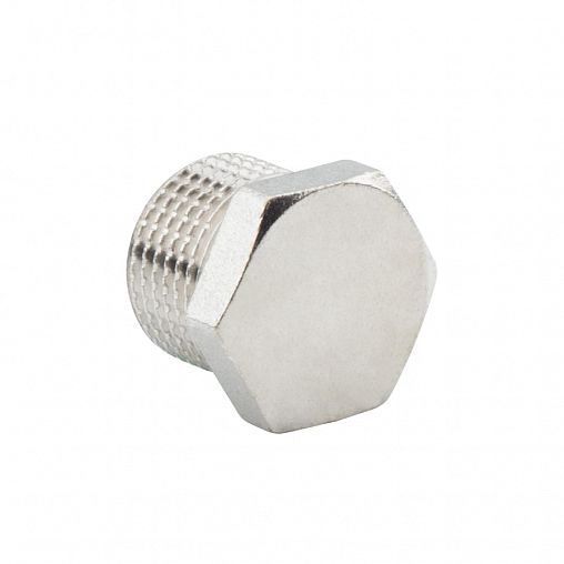 Заглушка латунная никелированная Alato с наружной резьбой 3/8" фото