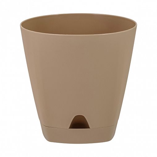 Горшок для цветов InGreen Amsterdam, с прикорневым поливом, 4 л, молочный шоколад фото