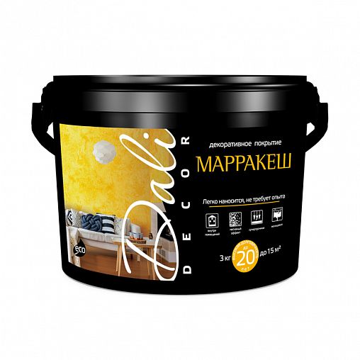 Штукатурка декоративная Dali-Decor Марракеш, акриловая, жемчужная, золото, 6 кг фото