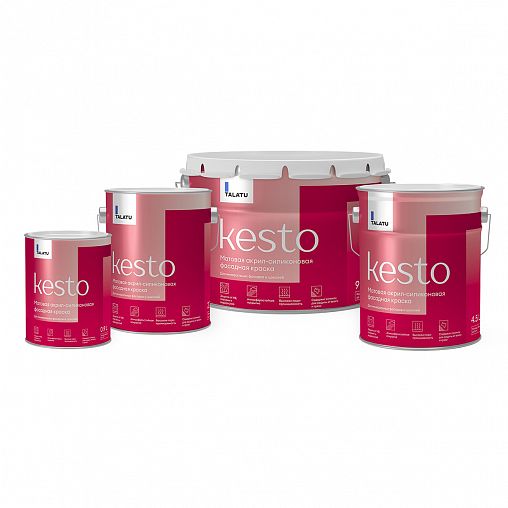 Краска фасадная Talatu Kesto, матовая, база С, бесцветная, 0,9 л фото