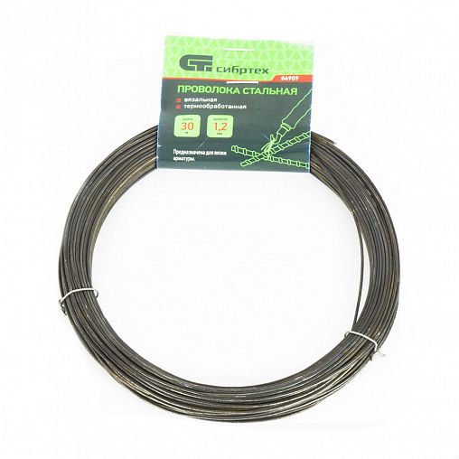 Проволока стальная Сибртех, вязальная, термообработанная, 1,2 мм x 30 м фото