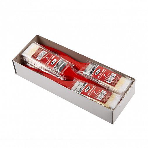 Кисть плоская тонкая Кедр №1, искусственная щетина, пластиковая ручка, 25 мм фото