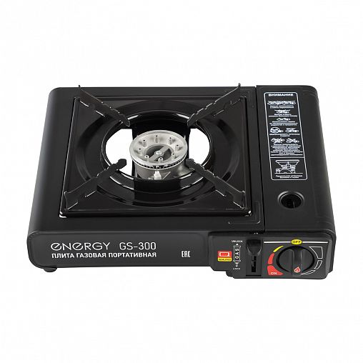 Туристическая газовая горелка Energy GS-300, с пьезоподжигом, черная фото