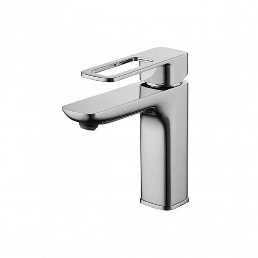 Смеситель для раковины с коротким изливом IDDIS Slide, хром фото