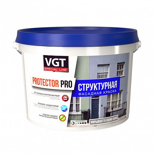 Краска структурная для наружных и внутренних работ VGT Protector Pro, 15 кг фото