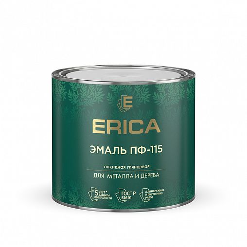 Эмаль ПФ-115 для металла и дерева Erica, алкидная, глянцевая, 1,8 кг, бирюзовая фото