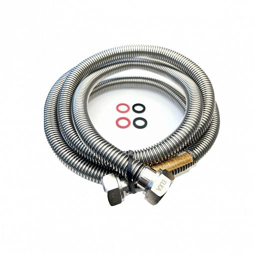 Сильфонная подводка для газа из нержавеющей стали Elka 1/2", 200 см, гайка-гайка фото