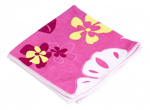 Салфетка Рыжий кот, микрофибра, 30 x 30 см, розовая, с рисунком фото