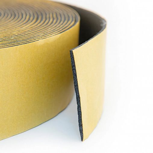 Скотч армированный самоклеящийся Aviora, вспененная основа, 50 мм x 15 м, черный фото