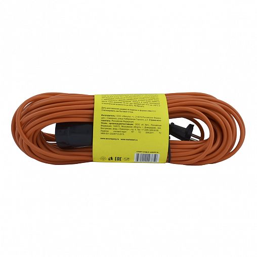 Удлинитель-шнур Старт S 1х20/РС16, с вилкой и розеткой, 2 x 0,75 мм², 20 м, оранжевый фото