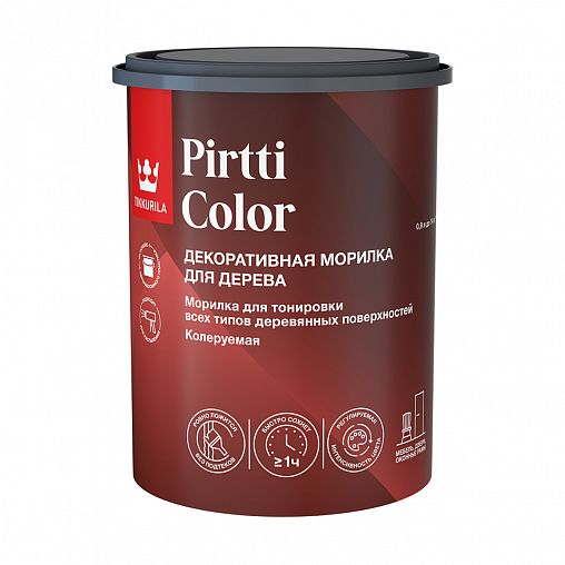 Морилка водная Pirtti Color (Пиртти Колор) TIKKURILA, база EP, бесцветная, 0,9 л фото