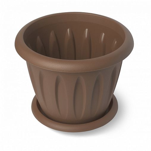 Горшок для цветов Martika Фелиция, с поддоном, 1,8 л, терракотовый фото