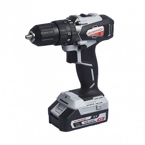 Дрель-шуруповерт ударная аккумуляторная Интерскол ДАУ-13/18ВК (573.1.2.70), 18 В, 2 x 1,5 Ач АПИ, ЗУ фото