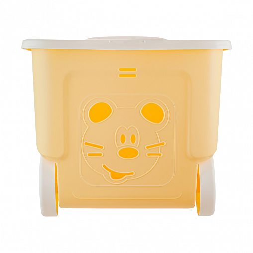 Ящик для игрушек на колесах Lalababy Play with Me, 59 x 38,3 x 33 см, 50 л, солнечный зайчик фото