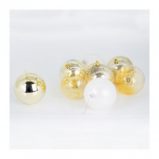 Набор елочных шаров SYQA-012242, d 8 см, 8 шт, разноцветный фото