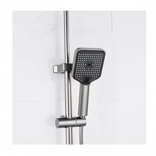 Душевая система с тропическим душем Профсан ПСМ-900-82GA, со смесителем, графит фото