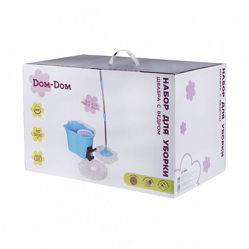 Комплект для уборки Doм-Doм, швабра, ведро с отжимом фото