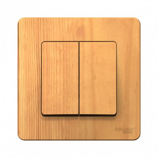 Переключатель 2-клавишный Systeme (Schneider) Electric Blanca, встраиваемый, в сборе, ясень фото