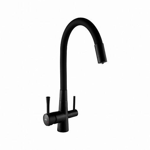 Смеситель для кухни Fashun A4362-7, с подключением к фильтру, черный фото