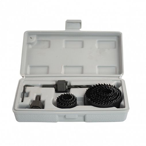 Набор кольцевых наборных пил по дереву Кедр, 19-64 мм, 11 предметов в кейсе фото