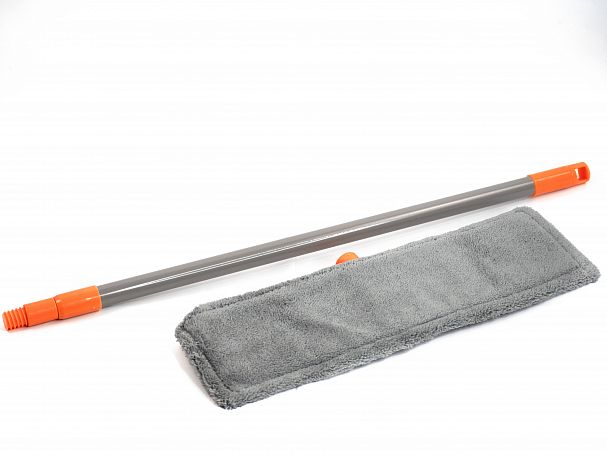 Швабра для пола Doм-Doм, с насадкой из микрофибры, с рукояткой 75 - 120 см, серая фото