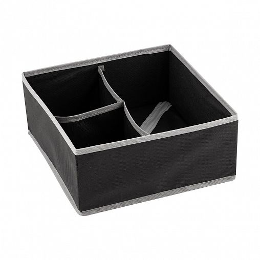 Органайзер для белья Рыжий кот Black, 3 секции, 28 x 28 x 13 см фото