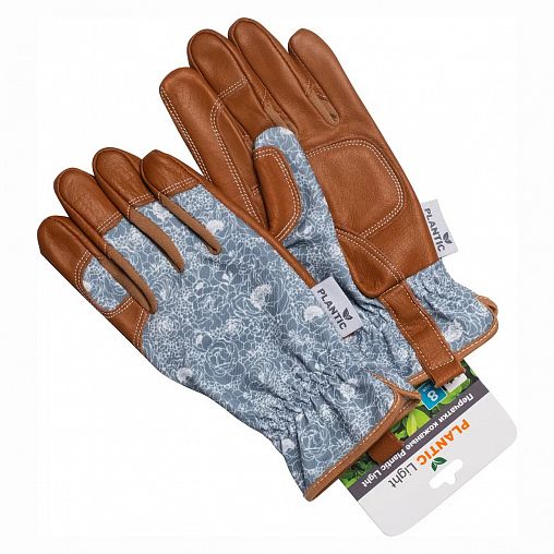 Перчатки садовые кожаные Plantic by Fiskars Light, размер 8 фото