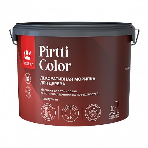 Морилка водная Tikkurila Pirtti Color (Пиртти Колор), 9 л, база EP, бесцветная фото