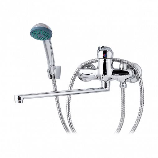 Смеситель для ванны с душем Tsarsberg TSB-942-1157, с длинным изливом, однорычажный, хром фото