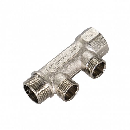 Коллектор универсальный СТМ, 1/2" x 3/4" x 2 выхода (наружная резьба) фото