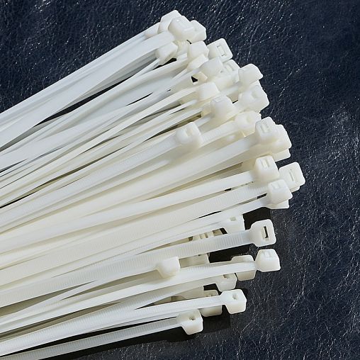 Хомут-стяжка Rexant, нейлон, 7,6 x 600 мм, 100 шт, белый фото