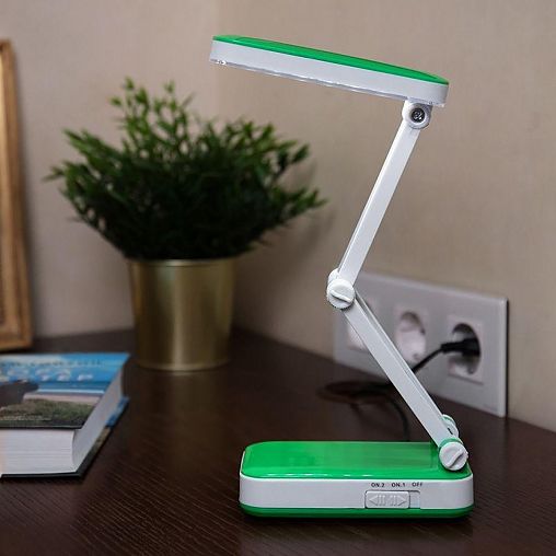 Лампа настольная светодиодная с аккумулятором PROconnect CH-017, 1,5 Вт, бело-зеленая фото