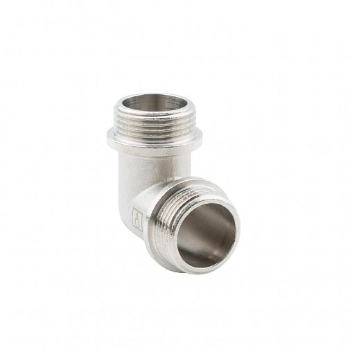 Уголок латунный никелированный Alato наружная-наружная резьба 1" фото